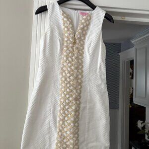 White and gold Lilly Pulitzer Dress size 0